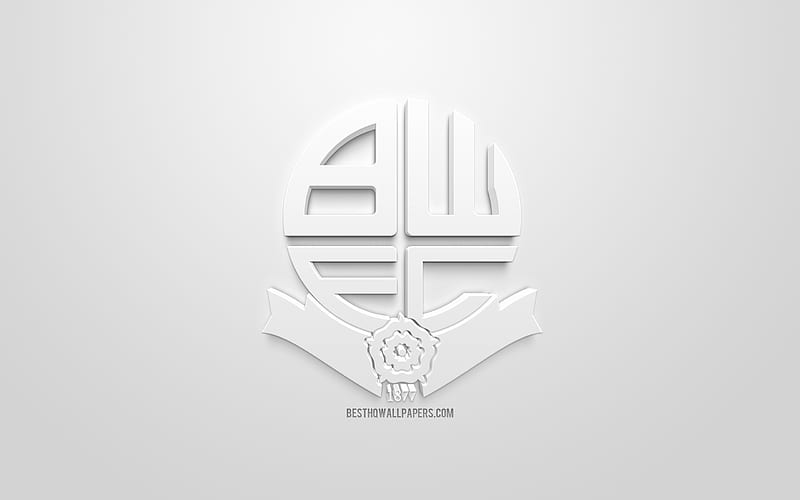 Bolton Wanderers FC, creative 3D logo, white background, 3d emblem, English football club, EFL Championship, Bolton, England, UK, English Football League Championship, 3d art, football, 3d logo, HD wallpaper