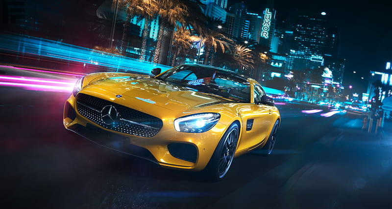 Mercedes Benz Amg GT Front, mercedes-amg-gtr, mercedes, carros, 2018-cars, behance, HD wallpaper