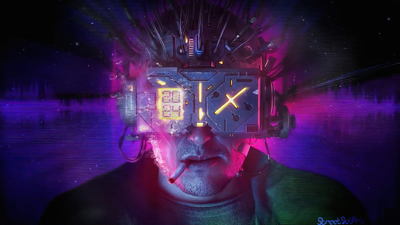 Sci Fi, Cyberpunk, Cyborg, Futuristic, Man, Smoking, HD wallpaper