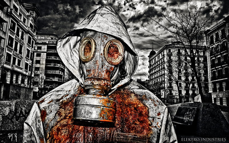 The End is Here, guerra, death, destruction, cg, evil, abstract, 3d, scary, mask, HD wallpaper