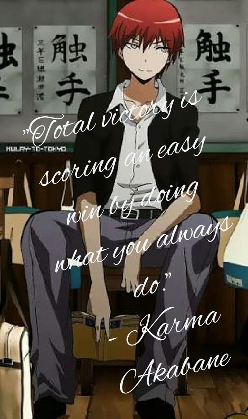 Karma Akabane, anime quote, assassinationclassroom, HD phone wallpaper