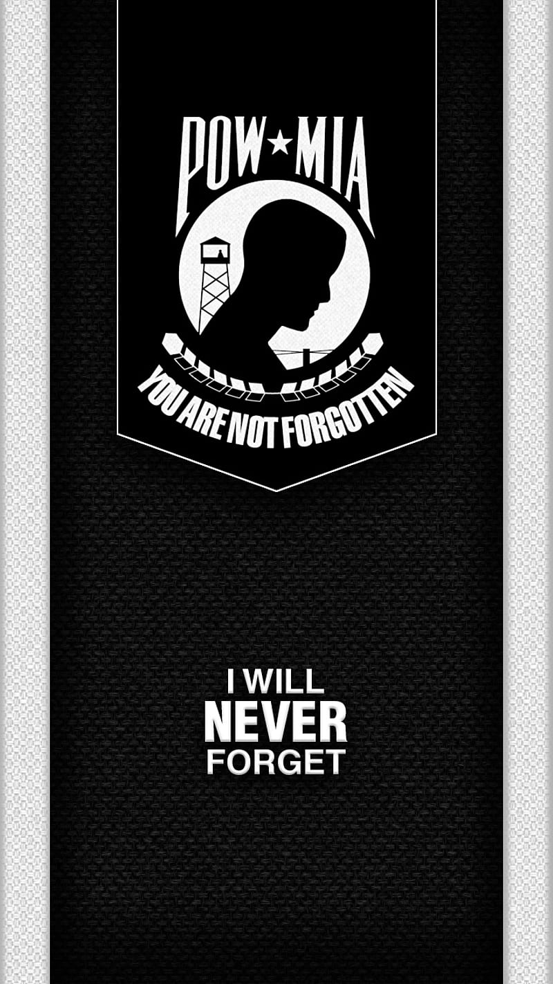 POW-MIA NEVER FORGET, military, patriotic, powmia, prisoner of war, usa, veteran, HD phone wallpaper