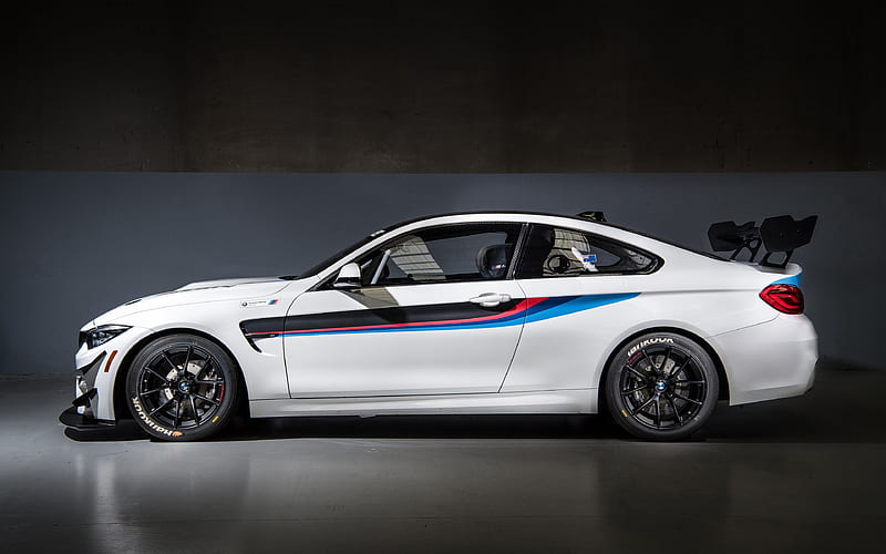 BMW M4 GT4, side view 2018 cars, sportscars, BMW Motorsport, F82, BMW, HD wallpaper