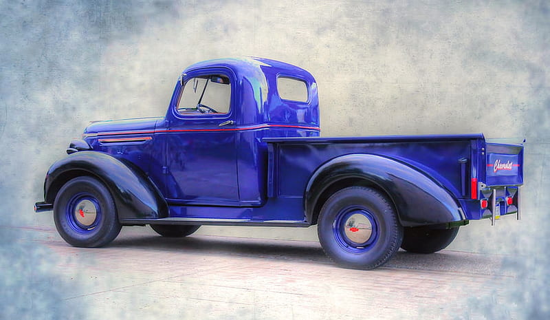 Old Fashioned Chevy Truck, old, Vehicle, blue, Truck, Painting, HD wallpaper