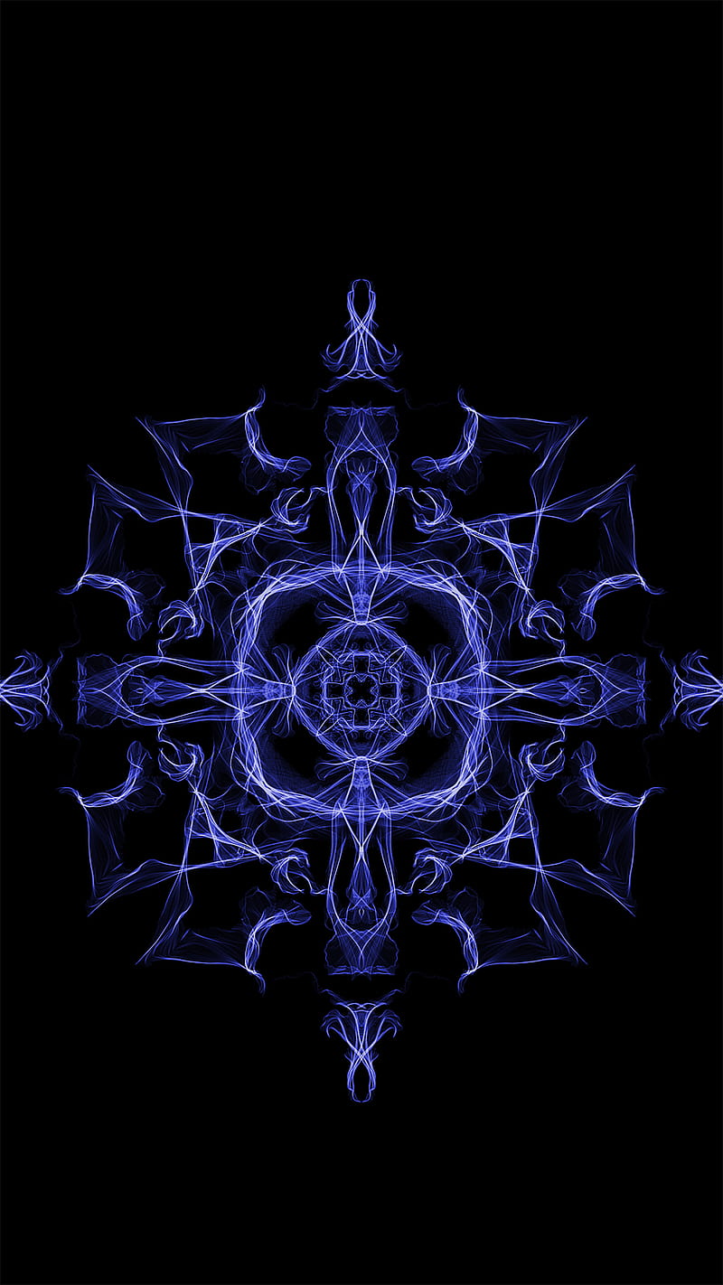 Blue Chakra, abstract, art, black bkgd, chakra, meditation, zeegh, HD phone wallpaper