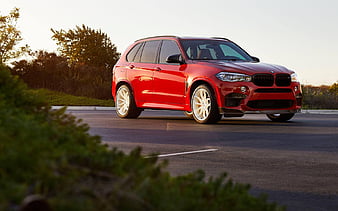 BMW X5M, F85, 2017 cars, HRE Wheels, P201, tuning, BMW, red X5M, HD wallpaper