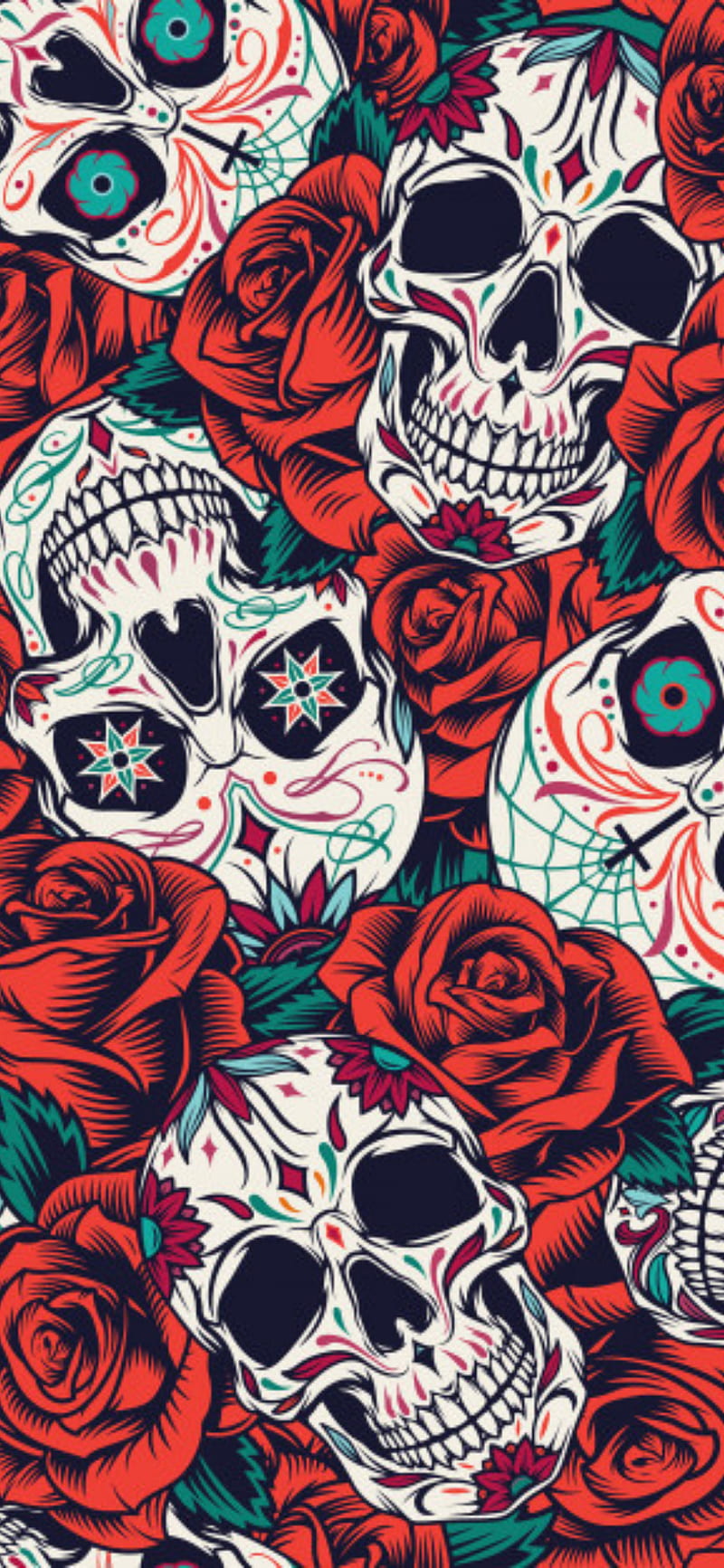 Skull, abstract, art, boom, flowers, logo, monster, red, skate, woman, HD phone wallpaper