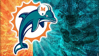 Miami Dolphins Logo In Blue Satin Texture Background HD Miami Dolphins  Wallpapers, HD Wallpapers