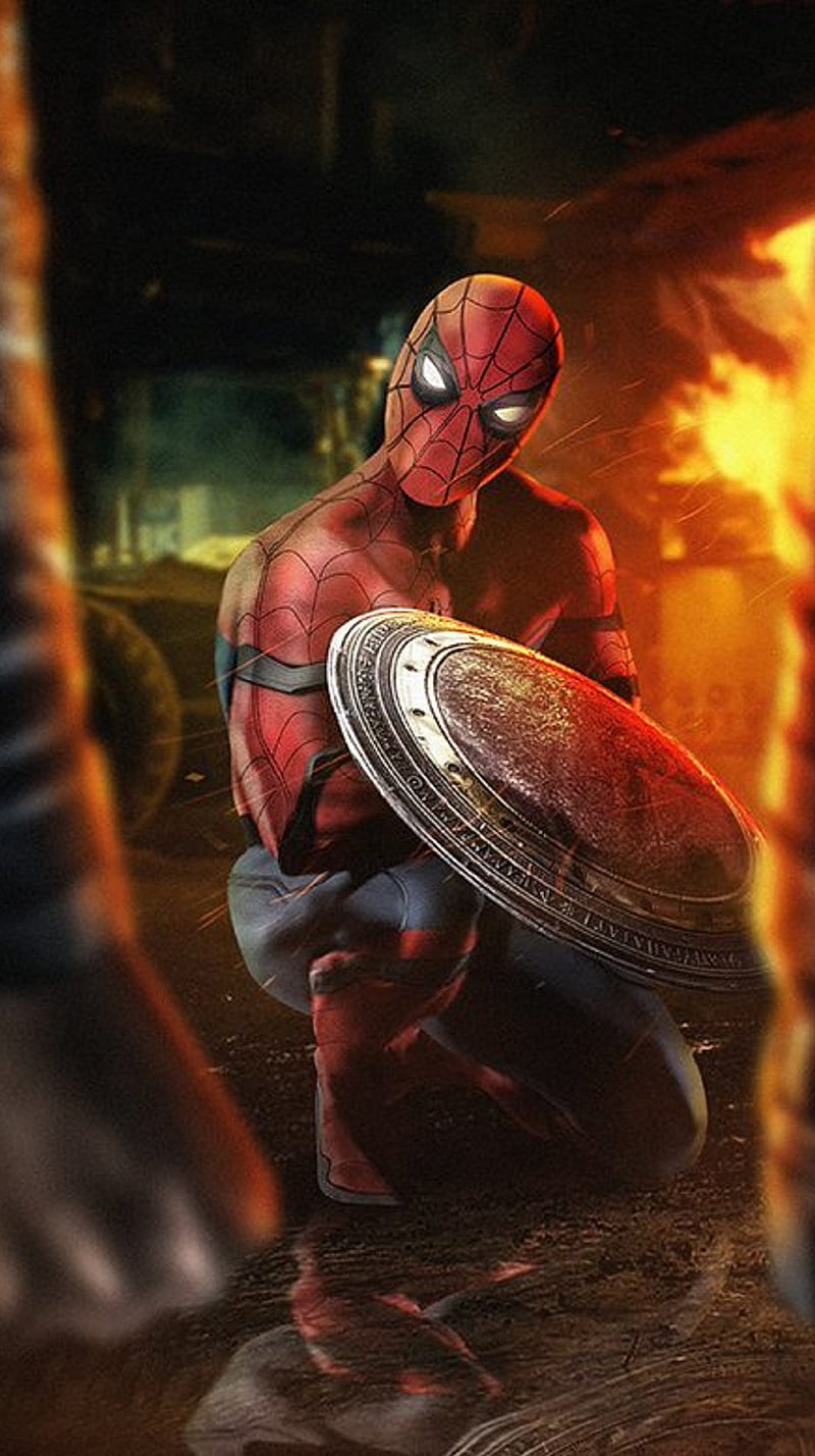 Spider-Man, avangers, bro, civil war, cool, dude marvel, red, spider, wonder, HD phone wallpaper