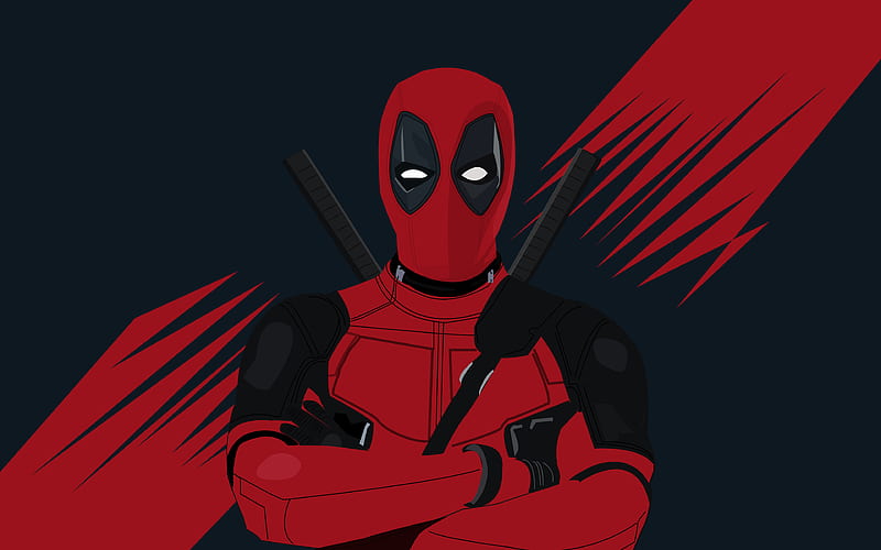 Deadpool minimal, superheroes, fan art, Marvel Comics, Deadpool, HD wallpaper