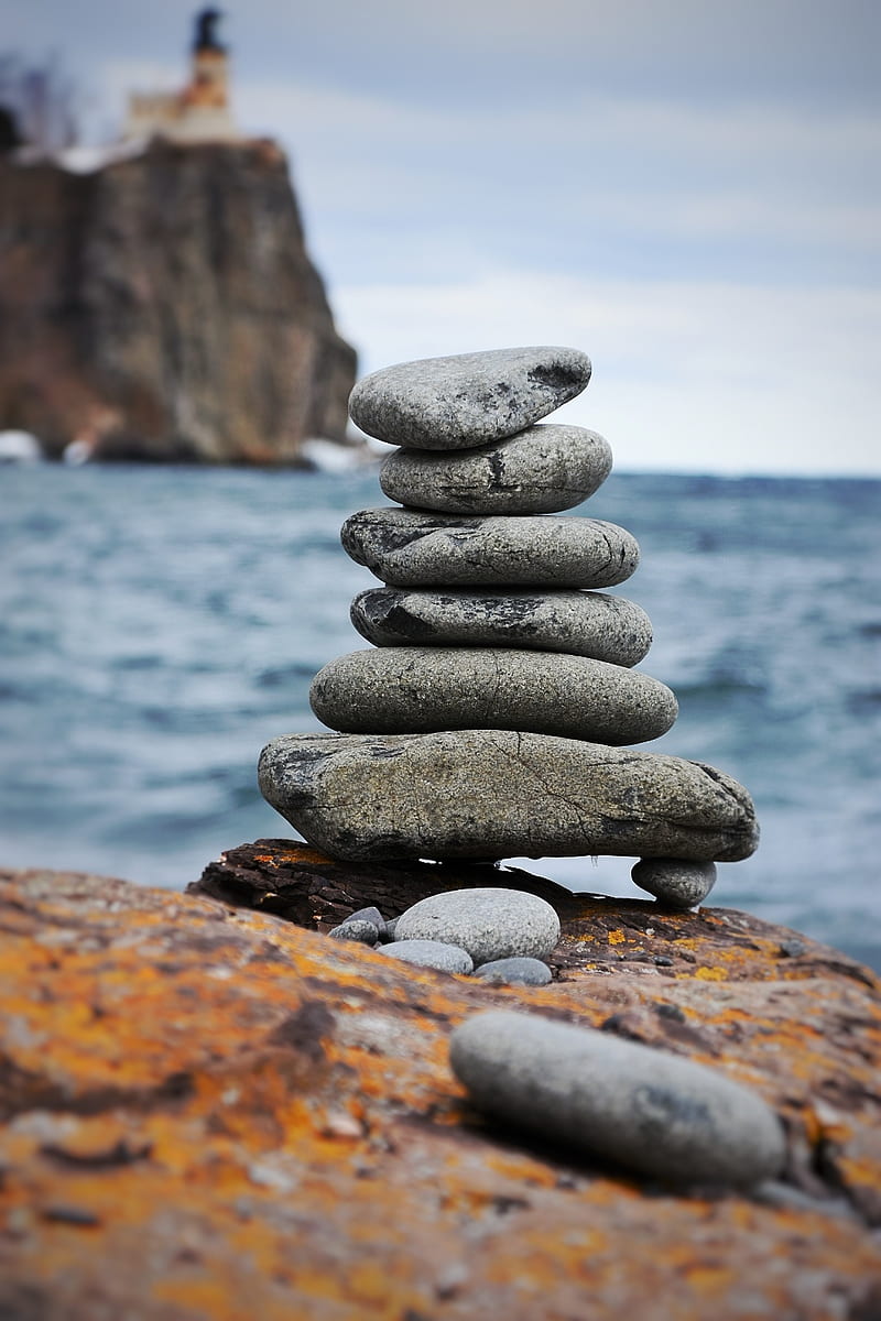 Stacked Stones, rock stacking, rocks, stone, zen, HD phone wallpaper