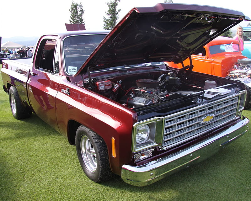 1979 Chevrolet Silverado Truck 454 Ss Red Graphy Headlights Chevrolet Engine Hd Wallpaper Peakpx