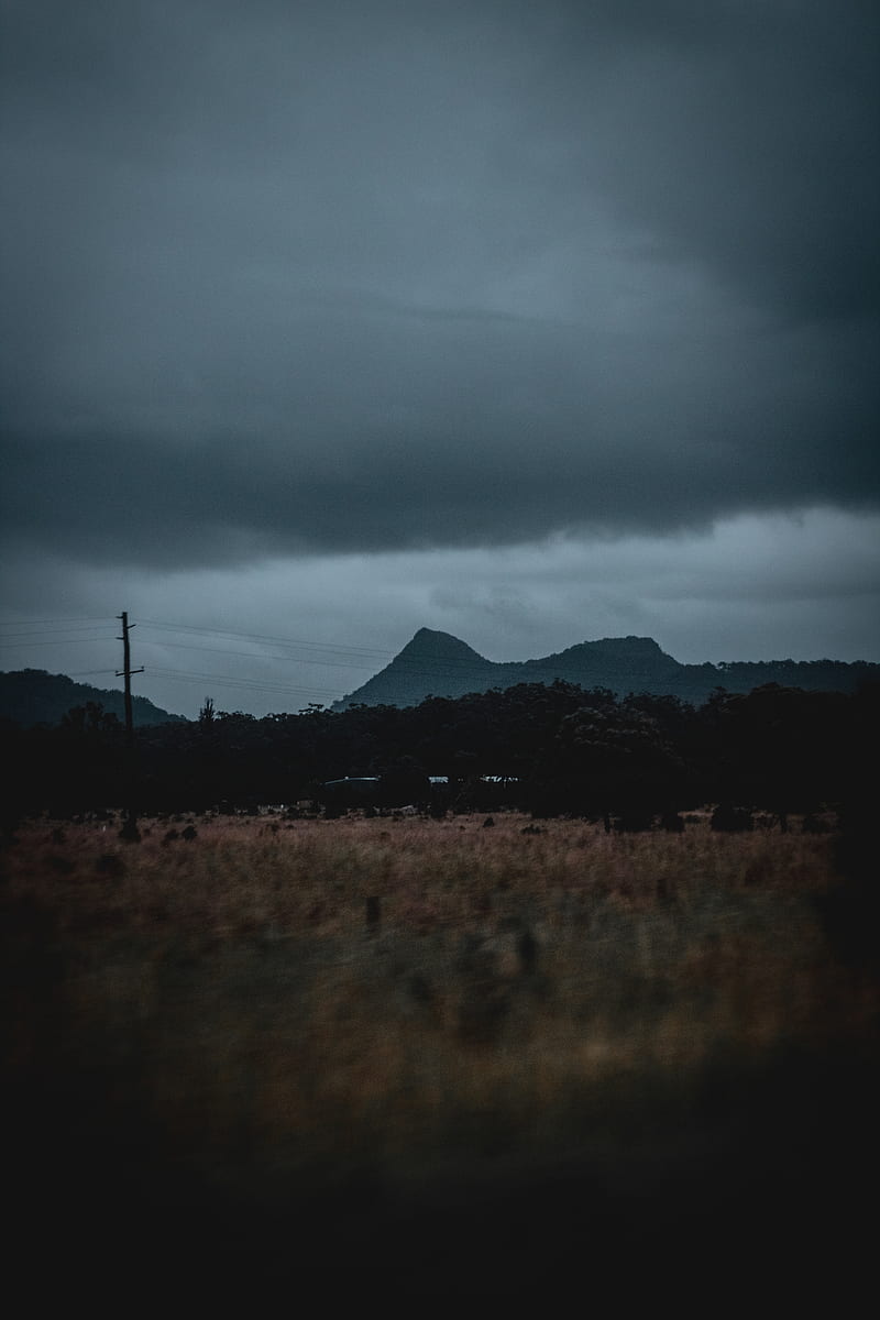Gloomy Range, australia, country, dark, moody, mountains, nature, rain, rural, sky, HD phone wallpaper