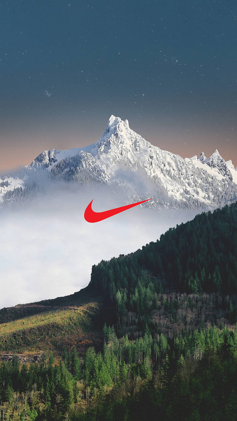 Nike Mountain, 2018 brands, just do it, logos, mountains, nature, scenery, HD phone wallpaper