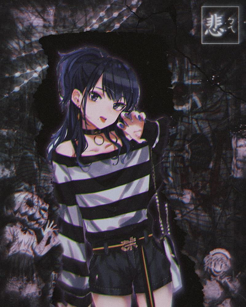 Blury girl, anime, cute, dark, edgy, emo, teen, HD phone wallpaper | Peakpx