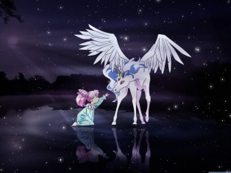 The girl and the unicorn, stars, girl, unicorn, anime, HD wallpaper | Peakpx The girl and the unicorn, stars, girl, unicorn, anime, HD wallpaper | Peakpx