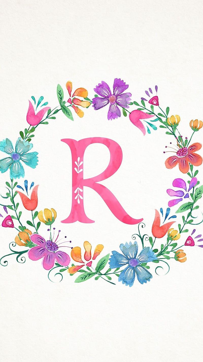 R Ke Naam Se, Flower Tiara, alphabet, letter, HD phone wallpaper