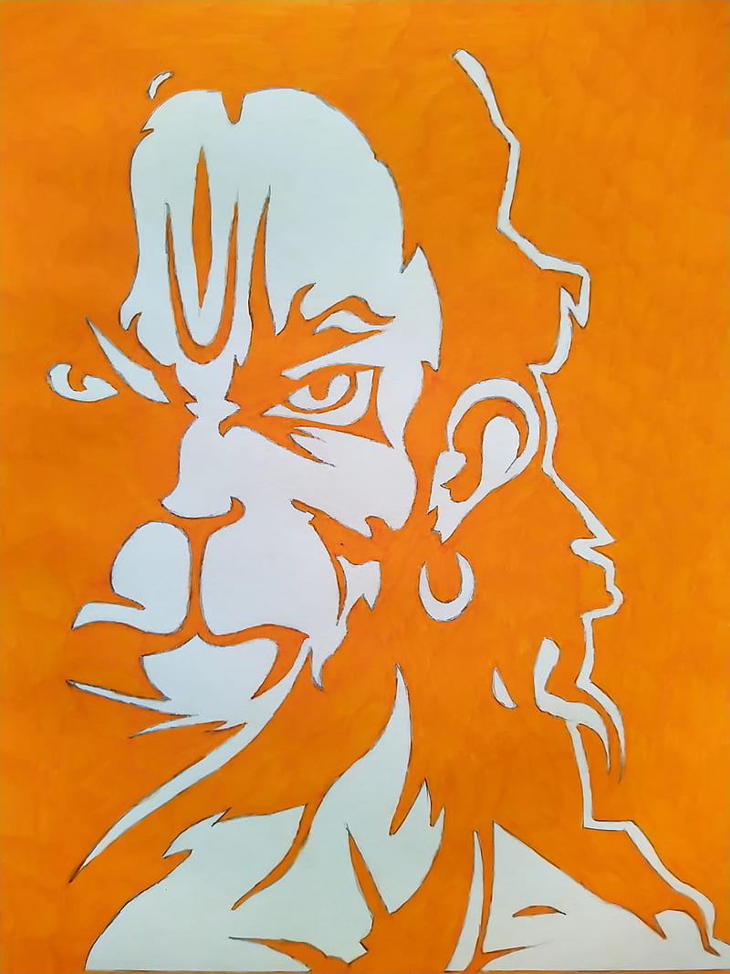 Painting Of Sketch In Hanuman Size A4 Sq Cm - GranNino