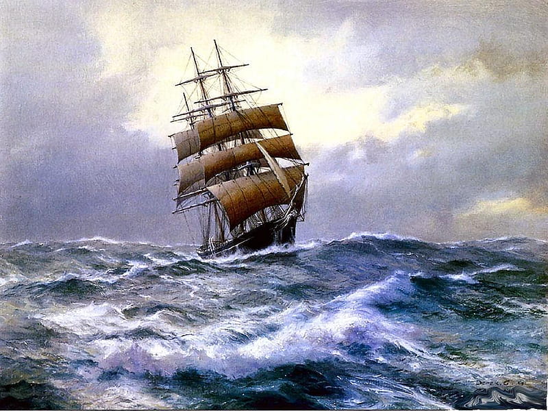 tallship sail, sea sick, HD wallpaper