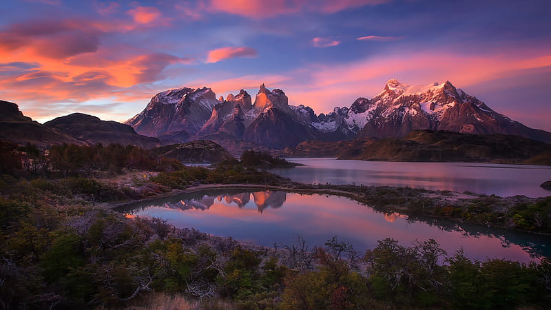 South America Patagonia Andes Mountains Lake, nature, world, lake, mountains, HD wallpaper