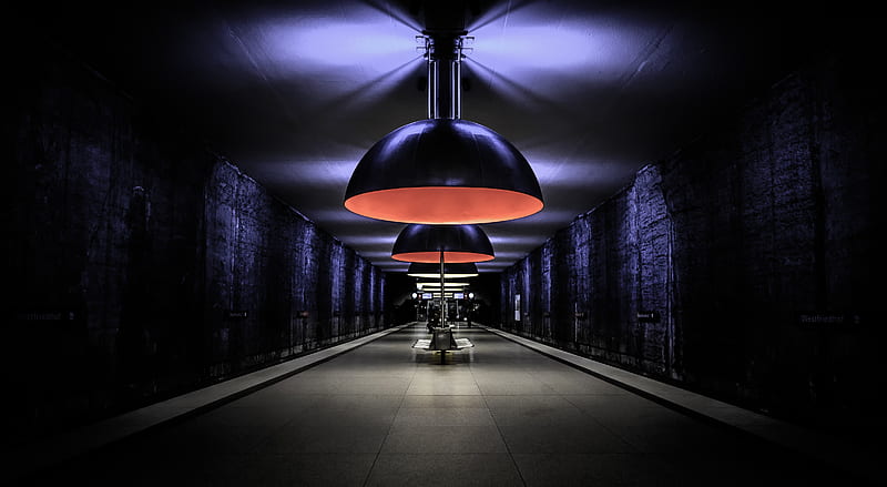 Man Made, Subway, Germany, Lamp, Light, Munich, Train Station, Tunnel, Underground, HD wallpaper
