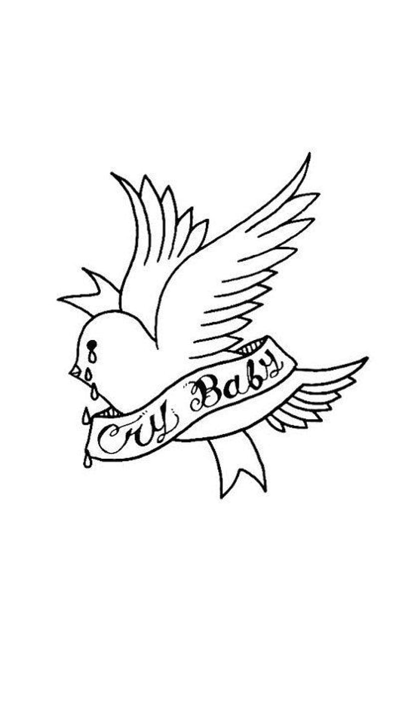 Lil Peep Crybaby Face Tattoo Sticker Sticker for Sale by PLATHERA   Redbubble