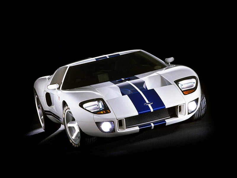 ford gt40 concept, concept, white, ford, sporty, HD wallpaper