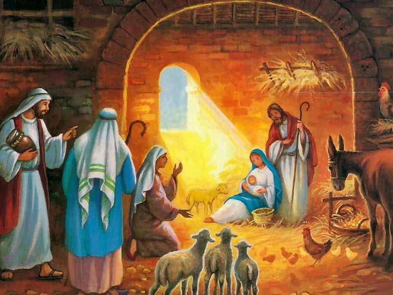 A baby is born..., nativity, christ, jesus, christmas, mary, god, HD wallpaper