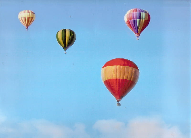 Hot Air Ballon, balloon, sky, clouds, blue, HD wallpaper