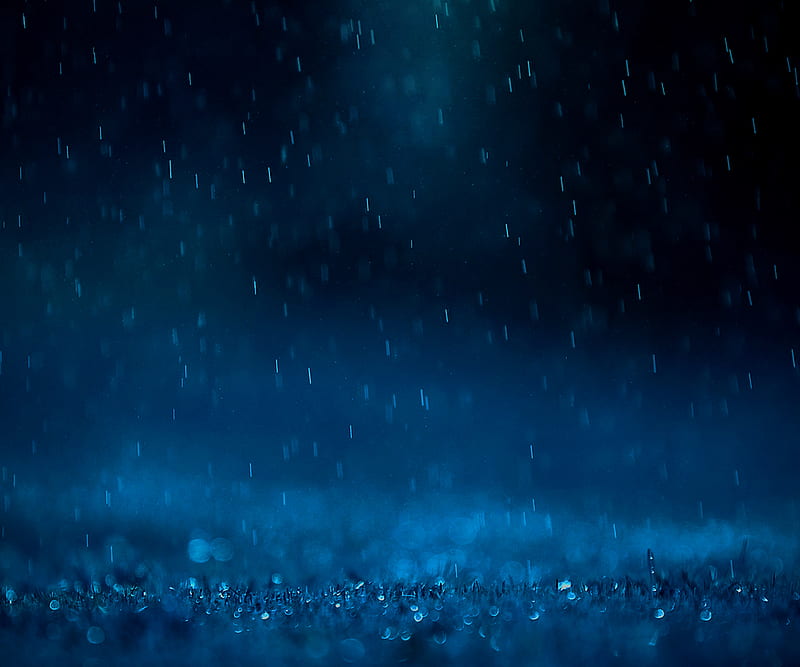 Blue Rain, blue, nature, rain, scenery, HD wallpaper
