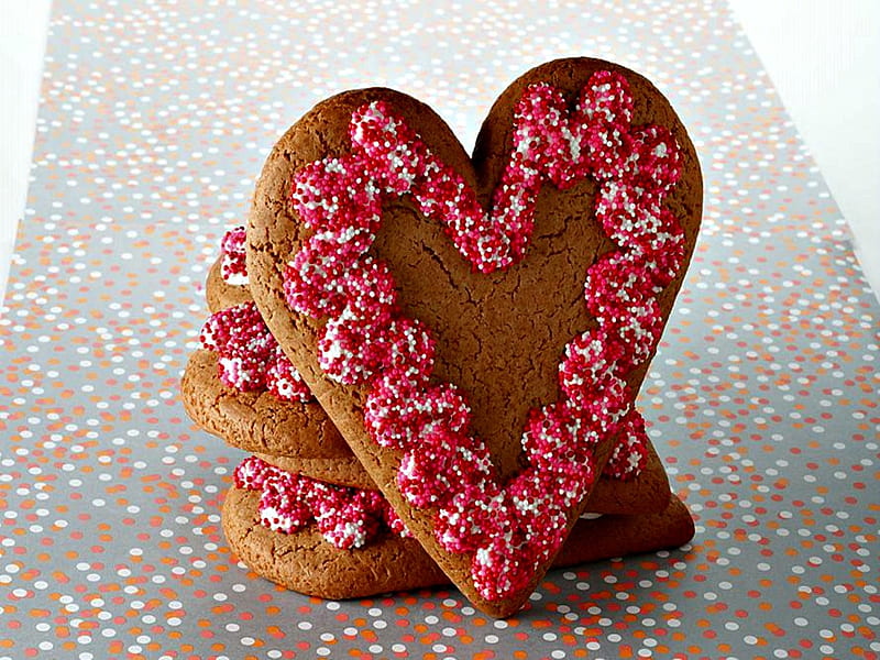 Heart Gingerbread Cookies, Abstract, graphy, Heart, Cookies, Gingerbread, HD wallpaper
