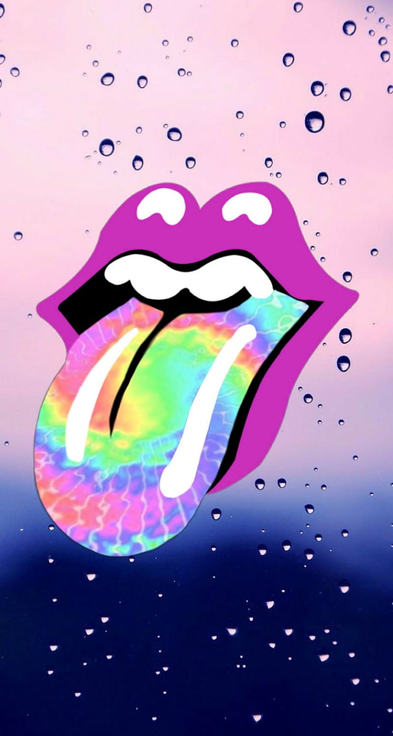 Hippie Lips, colorful, pink, rolling stones, tie dye, HD phone wallpaper