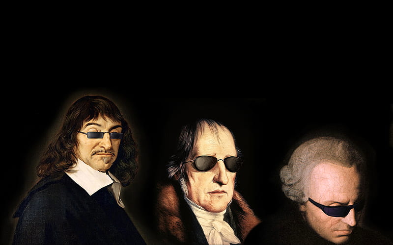 Three philosophers!, mistery, cool, descartes, philosophy, hegel, glasses, philosopher, kant, HD wallpaper