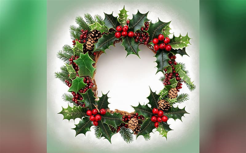 Advent Wreath, pine cones, berries, Advent, wreath, HD wallpaper