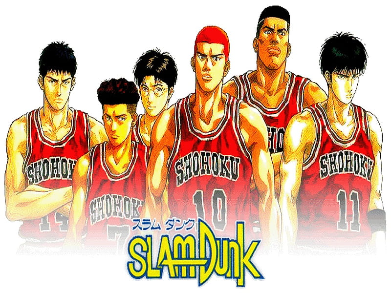 Shohoku Basketball Team, shohoku, slamdunk, anime, basketball, HD wallpaper