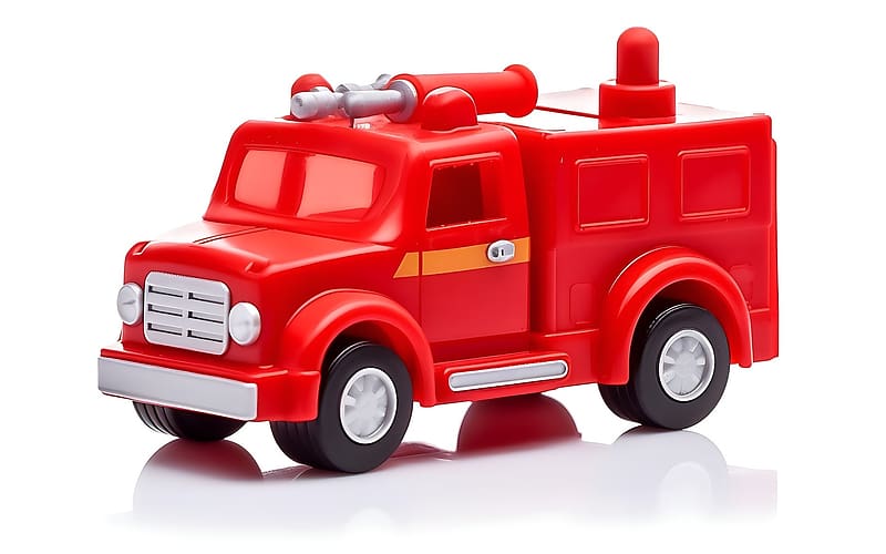 Toy Fire Truck, toy, red, AI art, fire truck, HD wallpaper