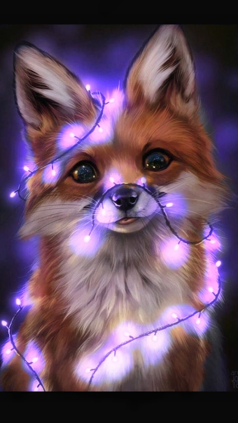 Purple Fox , cute, HD phone wallpaper