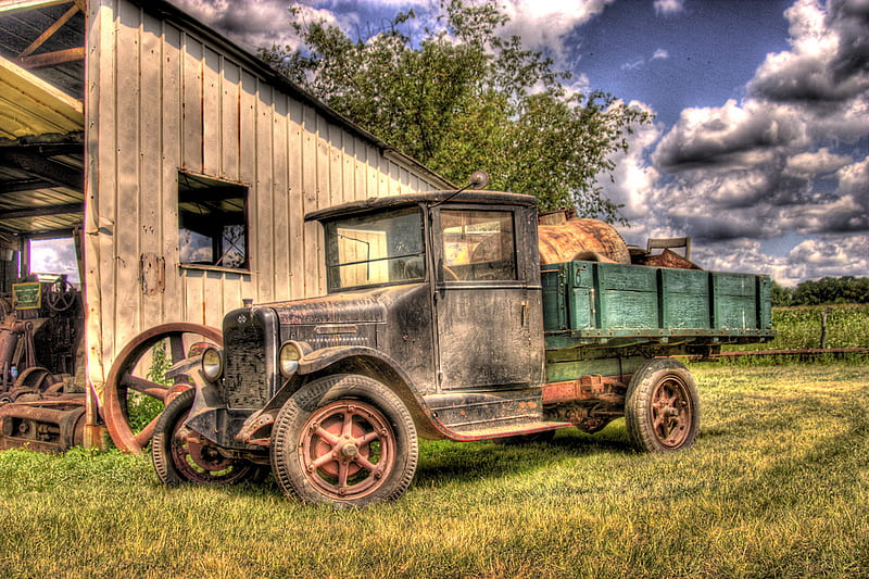 Heavy Load (2), homestead, outdated, dumptruck, old, archaic, farm, antique, wagon, farmer, farmstead, work, truck, HD wallpaper