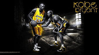 kobe in the air about to dunk the ball wearing number eight lakers uniform kobe  bryant wallpaper ip…