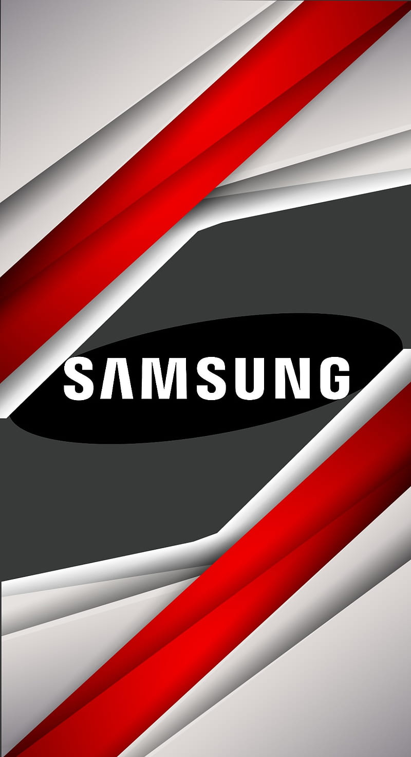 Samsung, logo, red, white, HD phone wallpaper