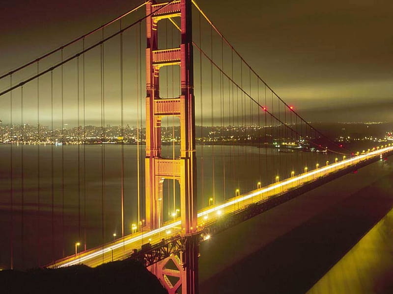 San Franciscos Golden Gate bridge at night, san franciscos, golden gate, bridge at night, HD wallpaper