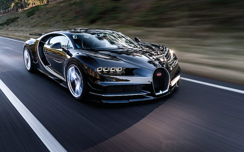 Bugatti Chiron Black, carros, concept-cars, bugatti-chiron, HD wallpaper