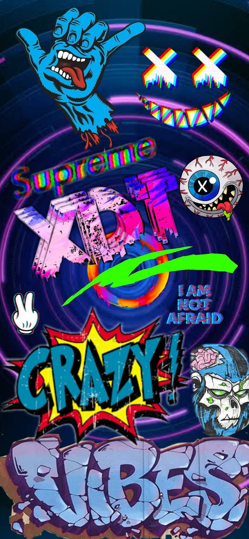 CRAZY FUNK by XDT, cool, crazy, dragon, fire, graffiti, night, op, time, unique, xdt, HD phone wallpaper