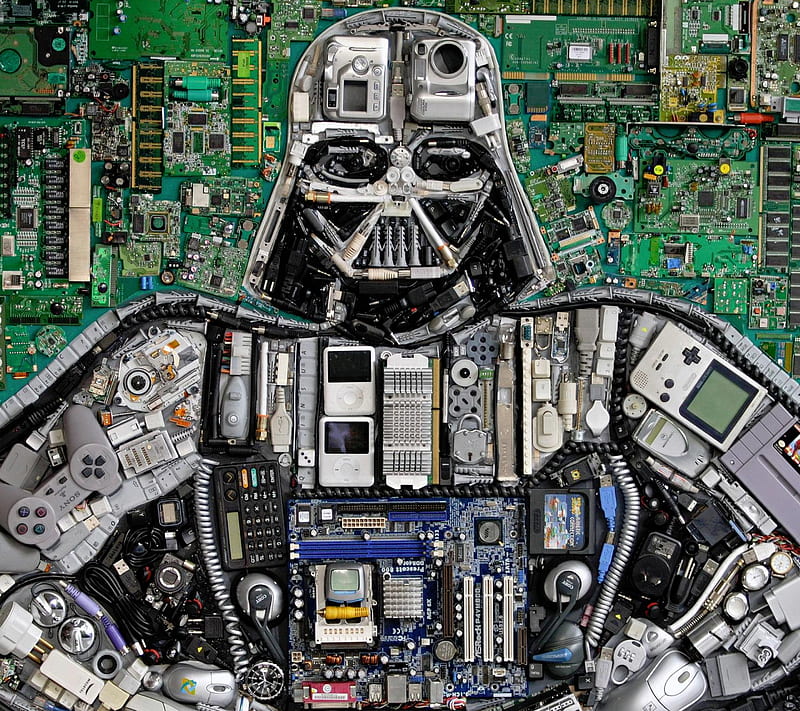Device Vader, circuit, cpu, darth vader, star wars, technology, HD wallpaper