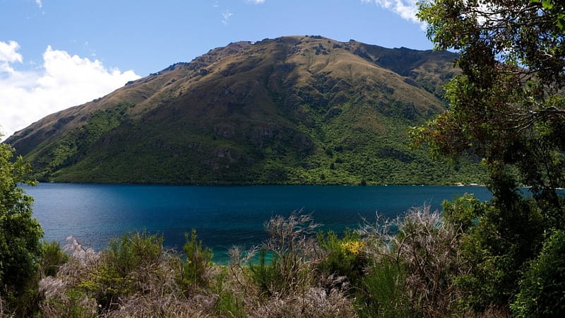 Deep Blue Lake, lakes, nature, blue, mountains, HD wallpaper