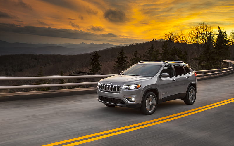 Jeep Cherokee road, 2018 cars, motion blur, SUVs, new Cherokee, Jeep, HD wallpaper