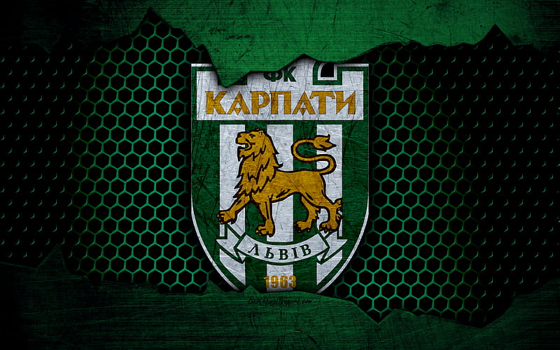 Karpaty Lviv logo, Ukrainian Premier League, soccer, football club, Ukraine, Karpaty, grunge, metal texture, Karpaty Lviv FC, HD wallpaper