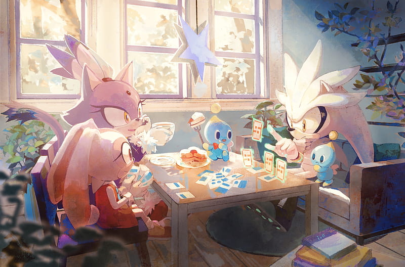 Sonic, Sonic the Hedgehog, Silver the Hedgehog , Blaze the Cat , Cream the Rabbit , Cheese the Chao, HD wallpaper