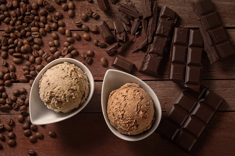 Chocolate ice cream, ice, scoop, cream, Chocolate, HD wallpaper