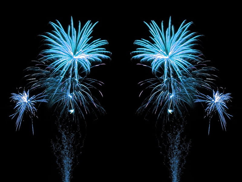BLUE FIREWORKS, abstract, blue, night, fireworks, HD wallpaper | Peakpx